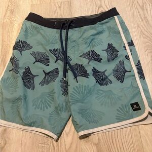 RIP CURL men’s size 32 Teal and Navy Swim Board Shorts EUC